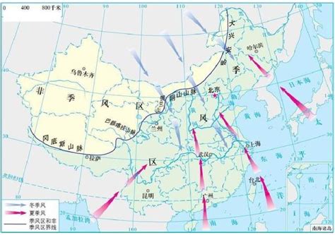 中國季風方向|中国的季风气候